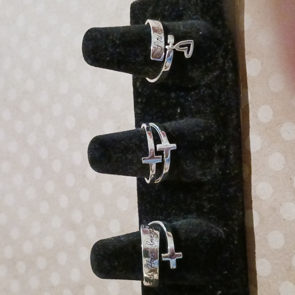 3 women's ring size 6 sterling silver NWOT